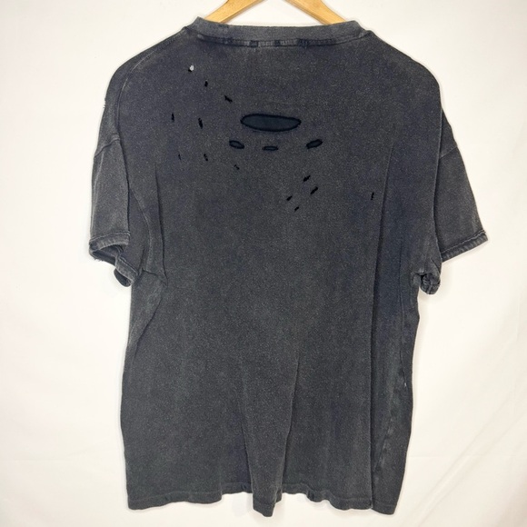 Free People We The Free Rubi Ripped Pocket
 T-Shirt in Washed Black Size XS - Picture 7 of 9